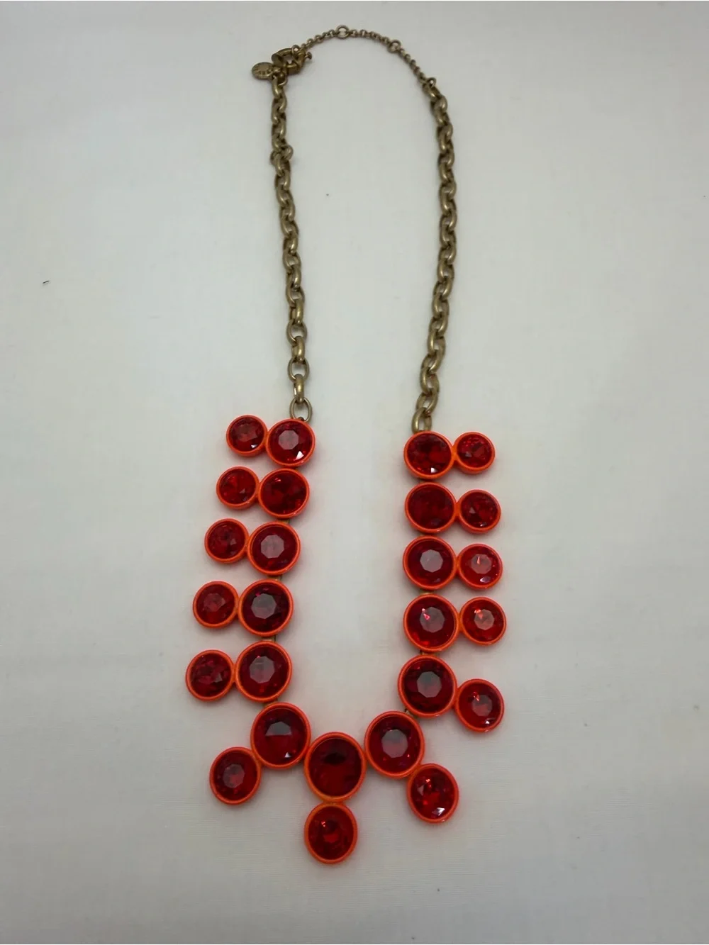 J. Crew Red Crystal Bib Necklace